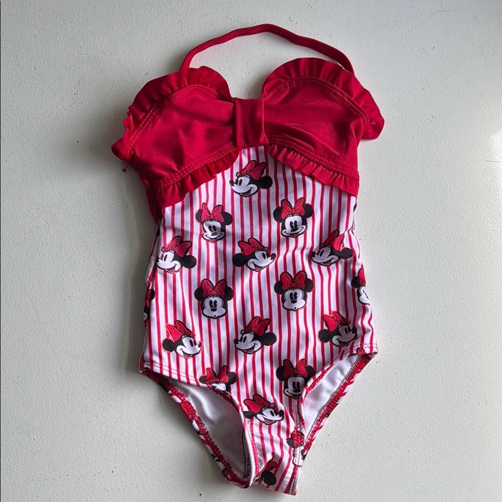 Disney Kids Red Minnie Mouse Swimsuit 2T